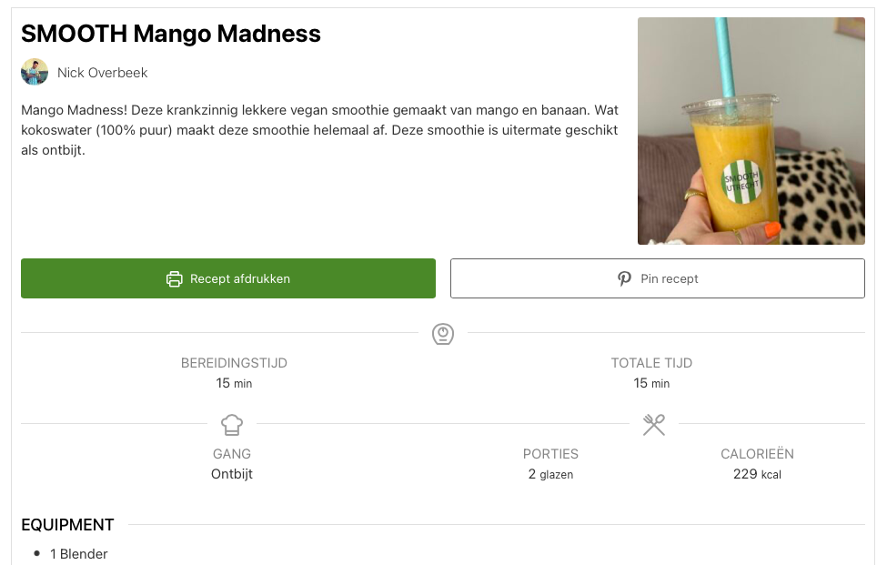 Smooth Mango Madness recept
